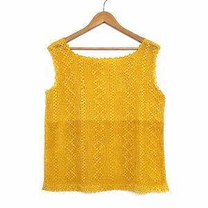 Crochet Tank Top Cottagecore Golden Mustard Sleeveless